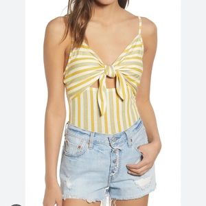 NWT BP stripe tie front bodysuit